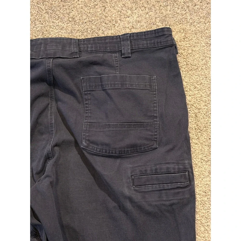 Duluth Trading Co Work Pants Mens 44x30 Navy Flex Fire Hose Relaxed Fit Canvas
